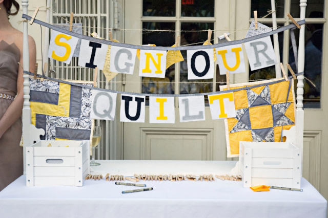 Quilt sign in guest book table