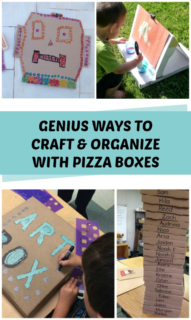 Pizza Box Top Robot Craft For Kids - creative jewish mom
