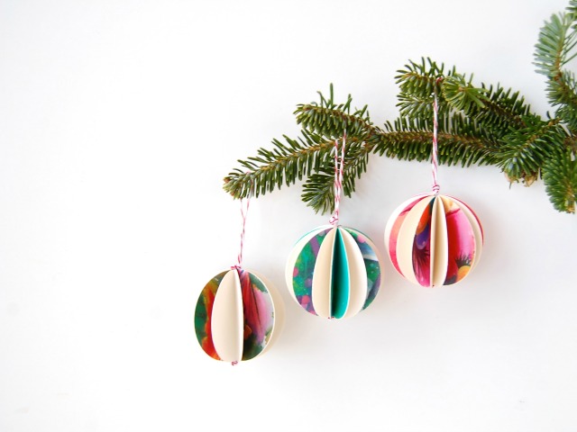 DIY Paper Christmas ornaments made