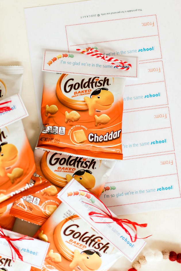 Goldfish Valentine Fishing You to Go With Crackers or Swedish Fish
