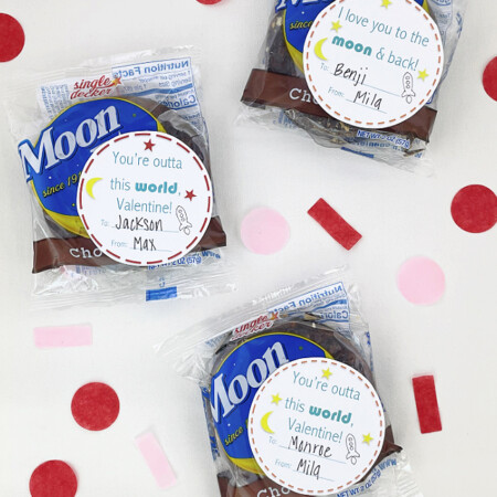 Free printable Moon Pie Valentines