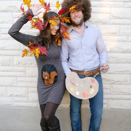 Bob Ross and Happy Tree Couple Costume