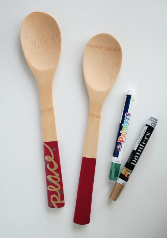 hand painted wooden spoons as hostess gift ideas