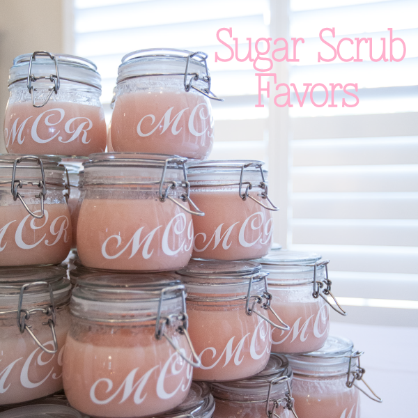 pink sugar scrub for baby shower