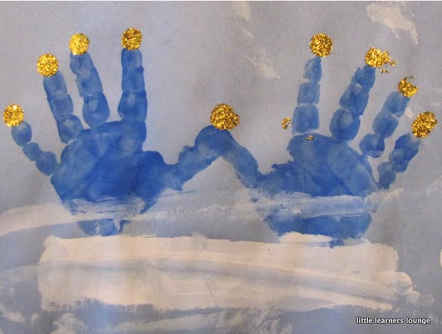 blue baby handprint