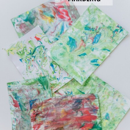 Shaving cream marbling with kids