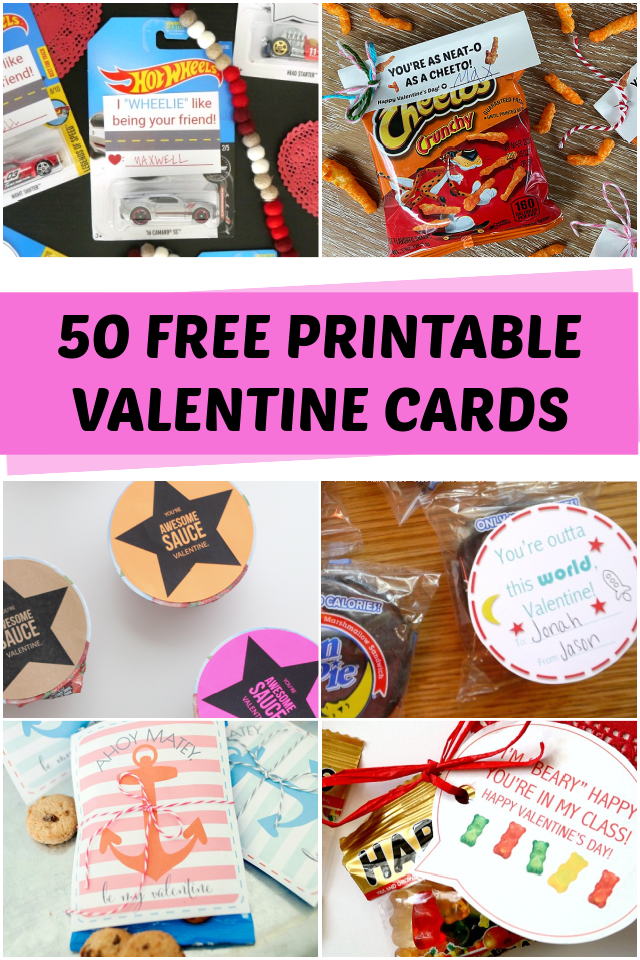 Kids Free Printable Valentine Cards - Print & Take to School