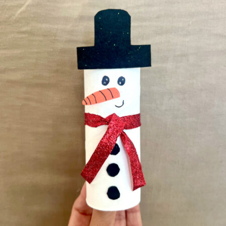 Toilet paper tube snowman craft