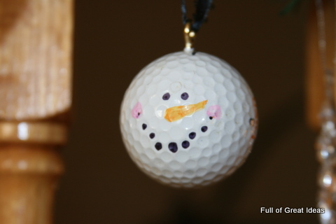 golf ball snowman ornament