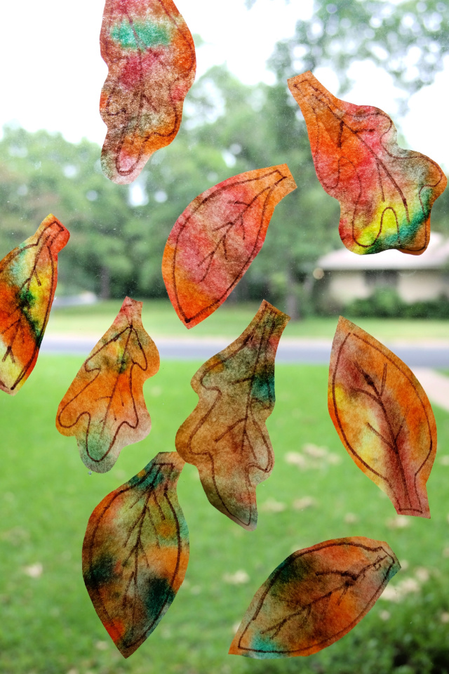 Fall leaf coffee filter craft